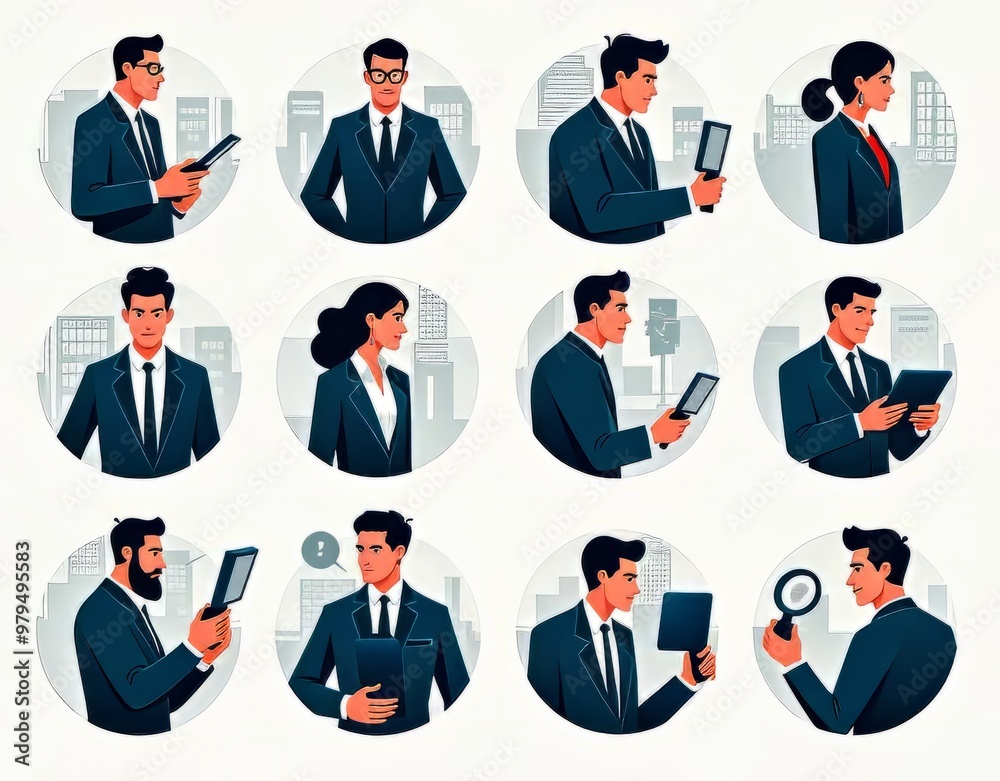 Investigative Icons Illustrating Complex Investigations