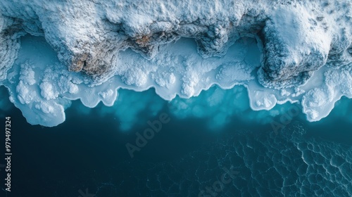 Spectacular Aerial View of Ice Formations on Frozen Lake Captured with DJI Mavic Air 2