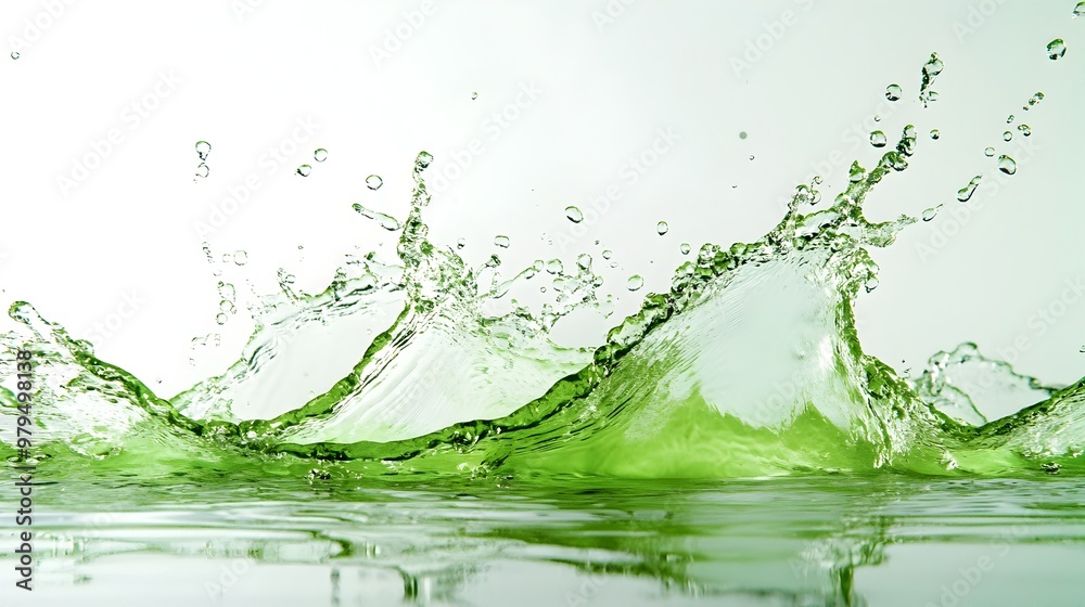 custom made wallpaper toronto digitalVibrant Green Water Splash with Dramatic Bubble Waves and Rippling Fluid Dynamics