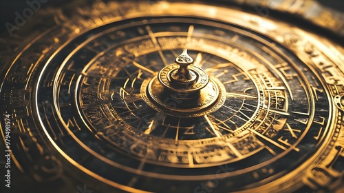 Wallpaper Mural Ornate Antique Brass Clock Mechanism with Gears and Intricate Details Torontodigital.ca