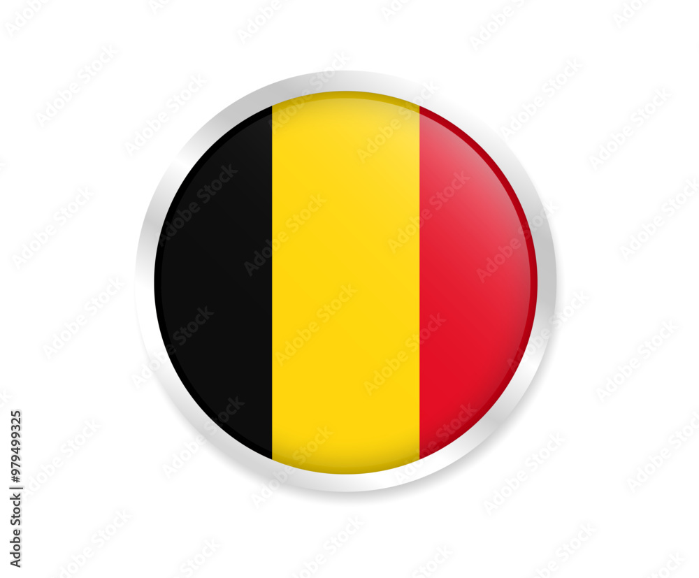 Flag of Belgium. Round flag. Flag icon. Circle flag icon logo vector illustration EPS