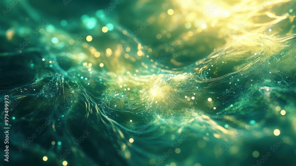Abstract swirling light and energy patterns in vivid green and yellow hues Abstract swirling light and energy patterns in vivid green and yellow hues