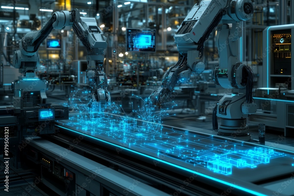 Fototapeta premium Symphony of Automation, Artificial Intelligence and Automation