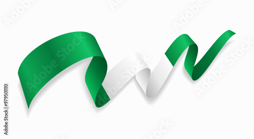 Nigerian flag wavy abstract background. Vector illustration. photo