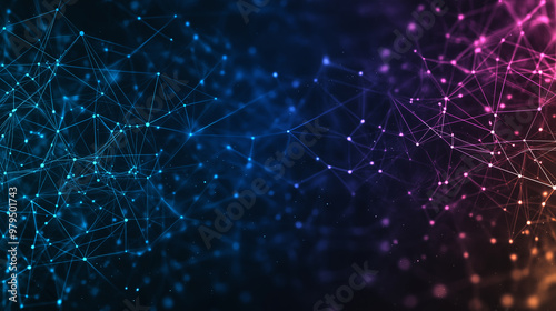 A blue and pink line of dots that are connected to each other