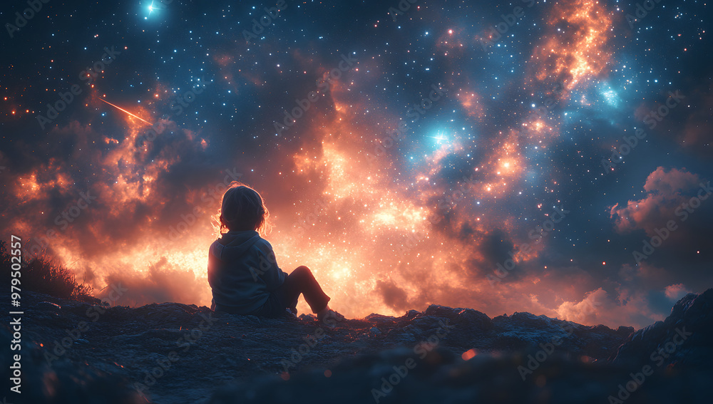 “A Child Sitting on the Ground Gazing Up at the Starry Night Sky, Capturing a Sense of Wonder, Curiosity, and the Vastness of the Universe, Surrounded by Tranquil Silence and Mystical Atmosphere”
“A Child Sitting on the Ground Gazing Up at the Starry Night Sky, Capturing a Sense of Wonder, Curiosity, and the Vastness of the Universe, Surrounded by Tranquil Silence and Mystical Atmosphere”
