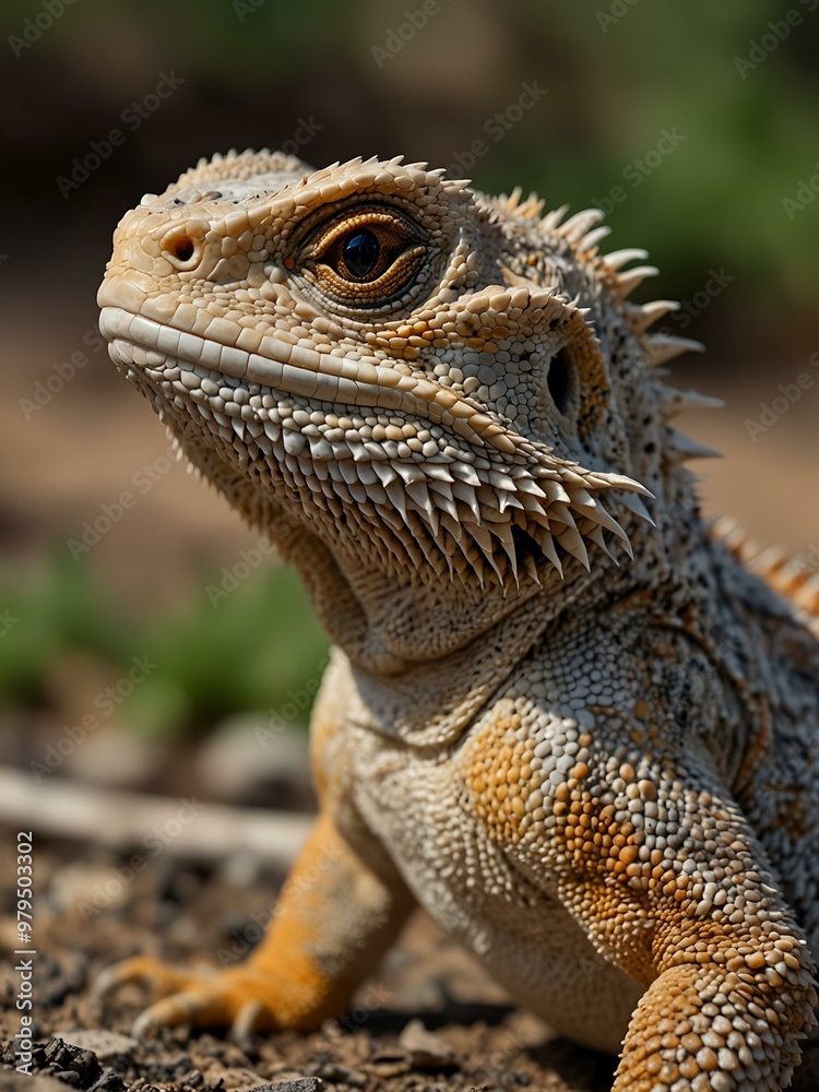 Bearded dragon in its natural habitat. Bearded dragon in its natural habitat.