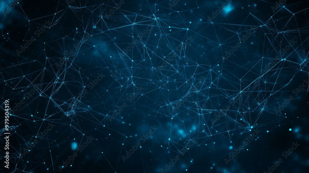 A blue background with a lot of lines and dots A blue background with a lot of lines and dots