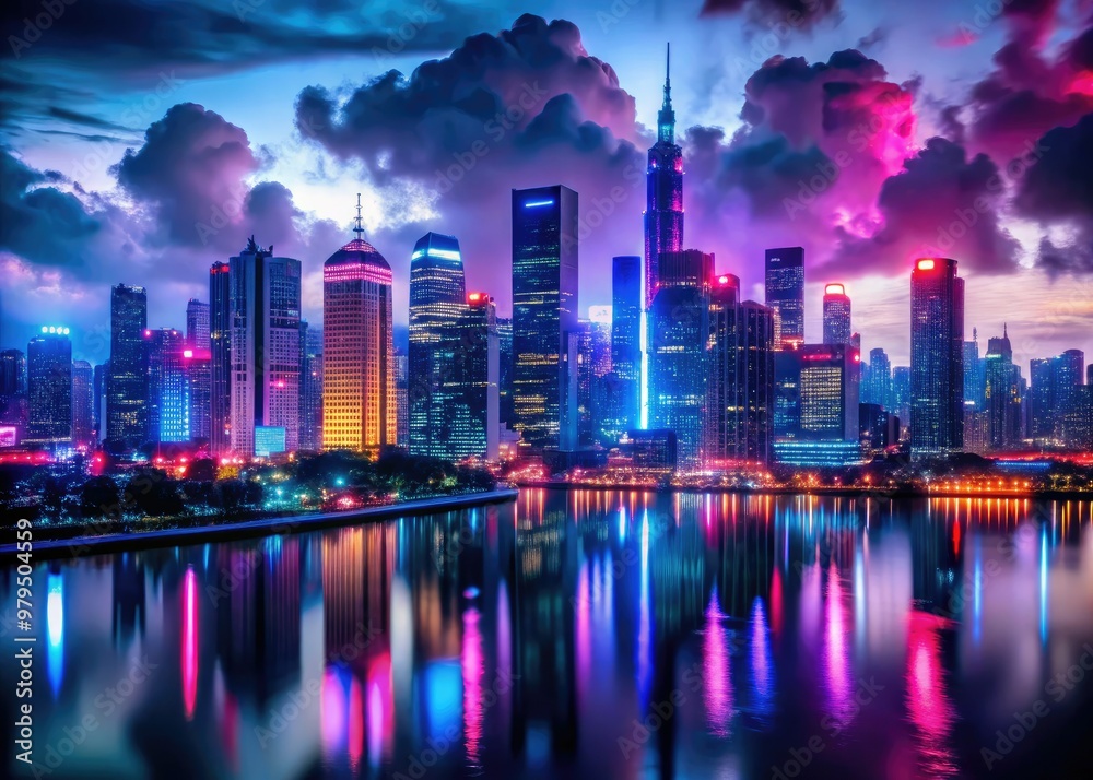 Fototapeta premium Luminous Moody Neon Metropolis