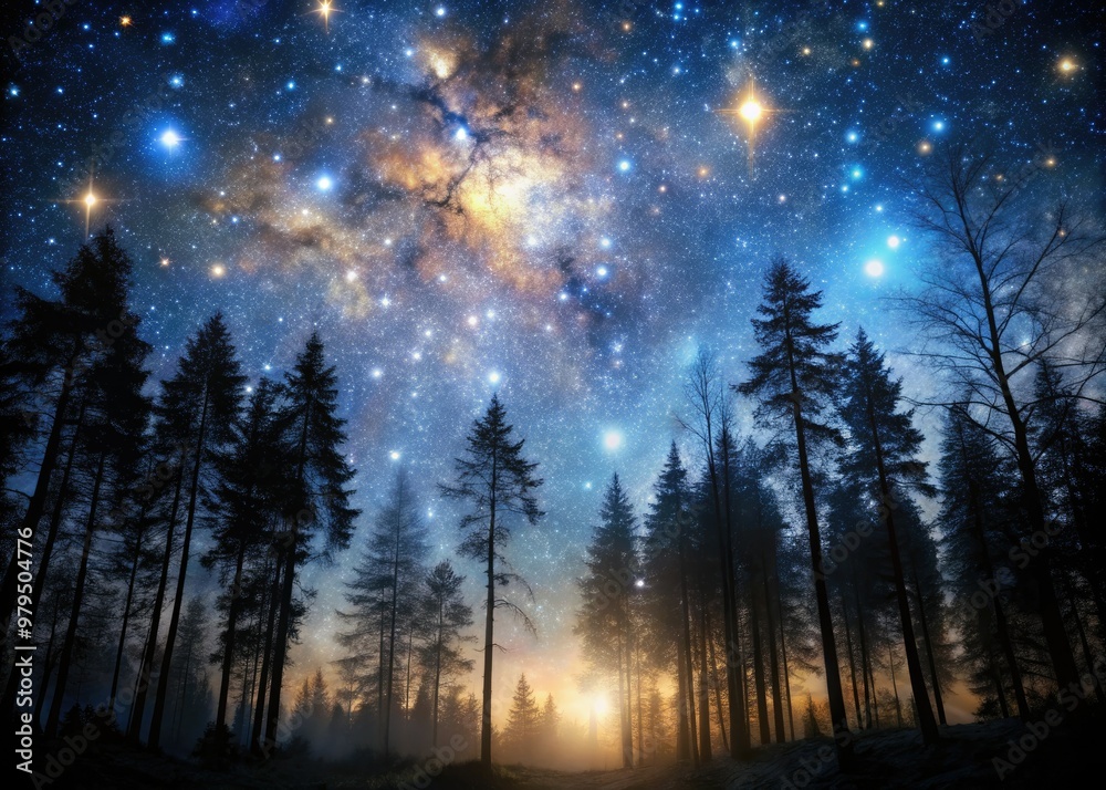 velvety black starry night shimmering constellations mystical woods mystery velvety black starry night shimmering constellations mystical woods mystery