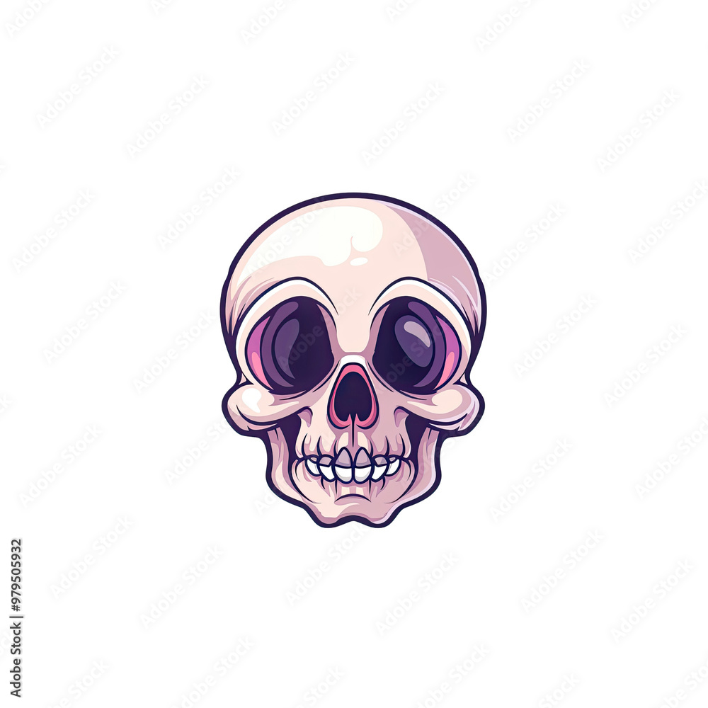 Fototapeta premium Cartoon Skull with Big Eyes