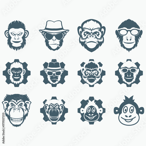 collection of monkey logo