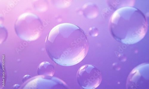 Macro photograph of transparent iridescent soap bubbles