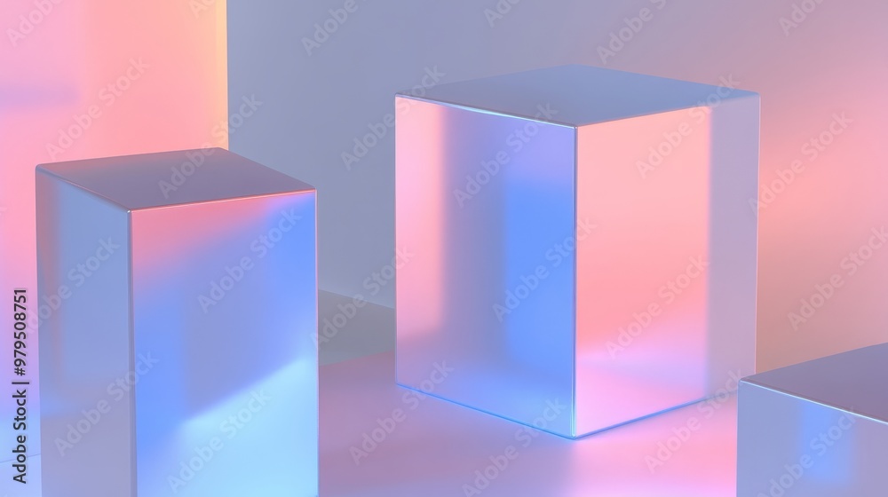 3D Block Background with Vibrant Pink and Blue colors. 3D Render. 3D Block Background with Vibrant Pink and Blue colors. 3D Render.