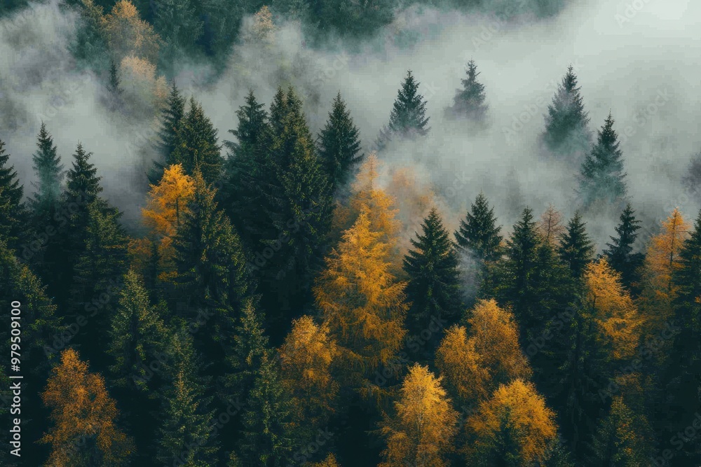 A misty forest landscape with tall trees nature vegetation outdoors. A misty forest landscape with tall trees nature vegetation outdoors.