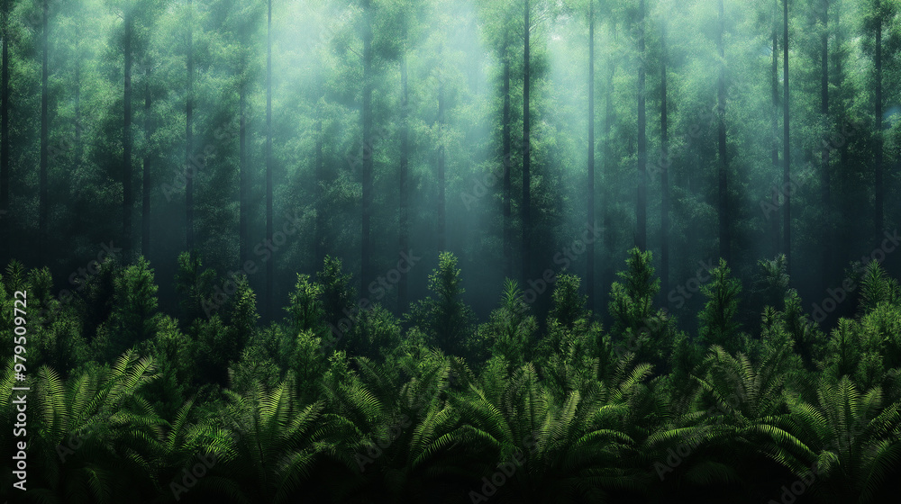 A forest with trees and bushes A forest with trees and bushes