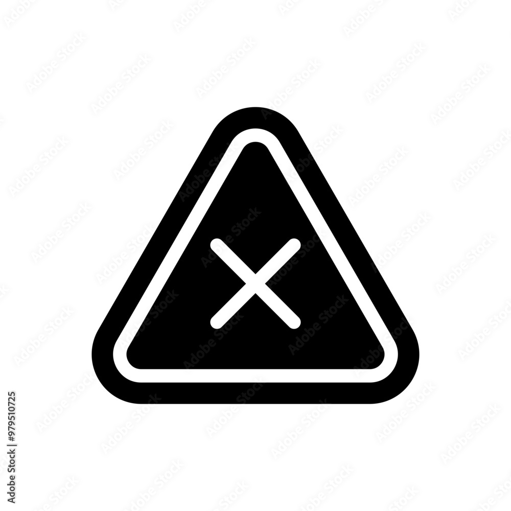 Cross sign in triangle Cross sign in triangle