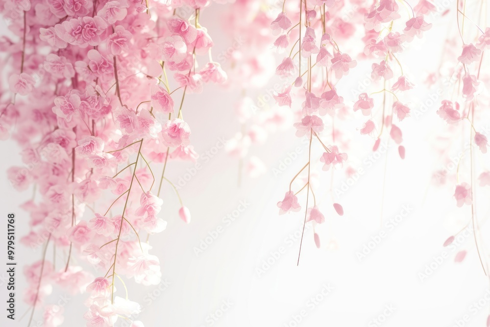 Delicate pink hanging flowers background Delicate pink hanging flowers background