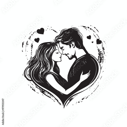 couple in love valentine vector, couple in love logo