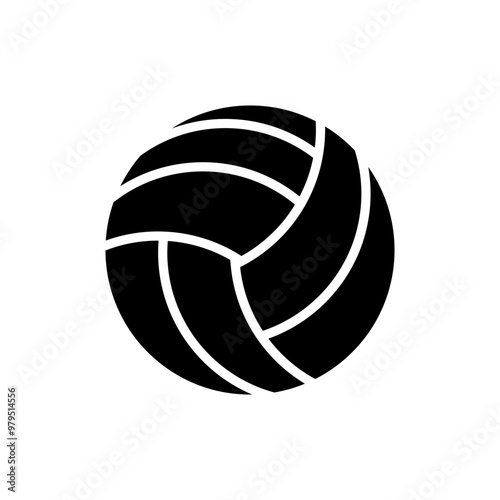Black volleyball ball icon