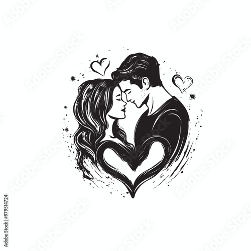 couple in love valentine vector, couple in love logo