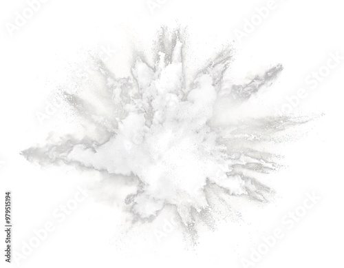 Abstract powder splatted background. White powder explosion on transparent background. Colored cloud. Colorful dust explode. Paint Holi.	
