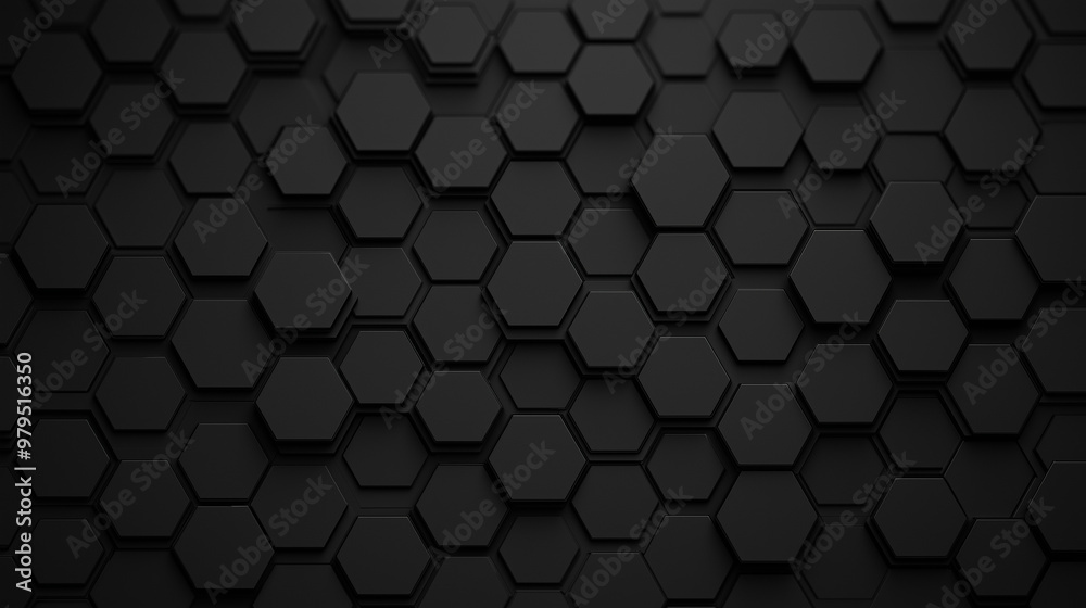 A black background with a pattern of hexagons