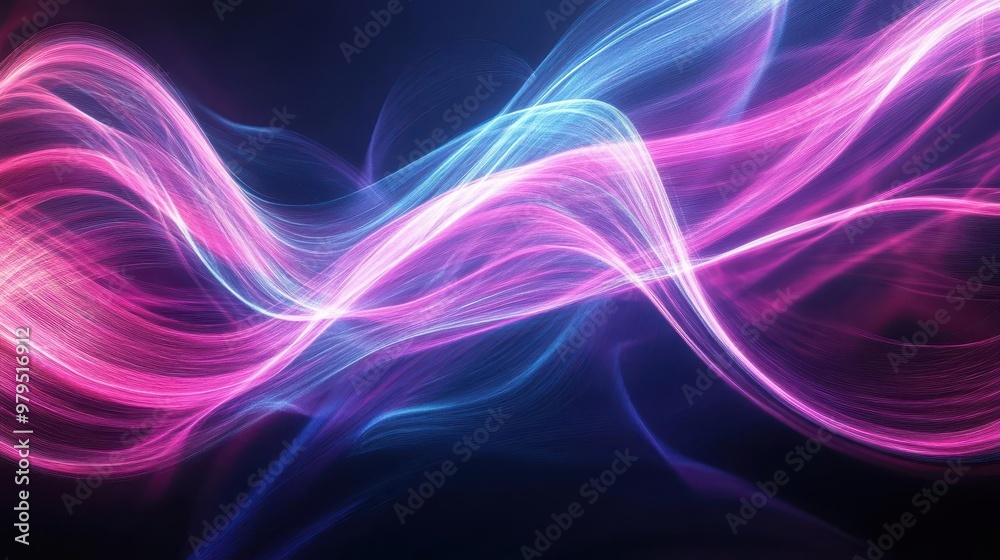 ethereal flowing lines of pink and blue light intertwine against a dark background digital art creates a sense of movement and harmony evoking a dreamlike atmosphere ethereal flowing lines of pink and blue light intertwine against a dark background digital art creates a sense of movement and harmony evoking a dreamlike atmosphere