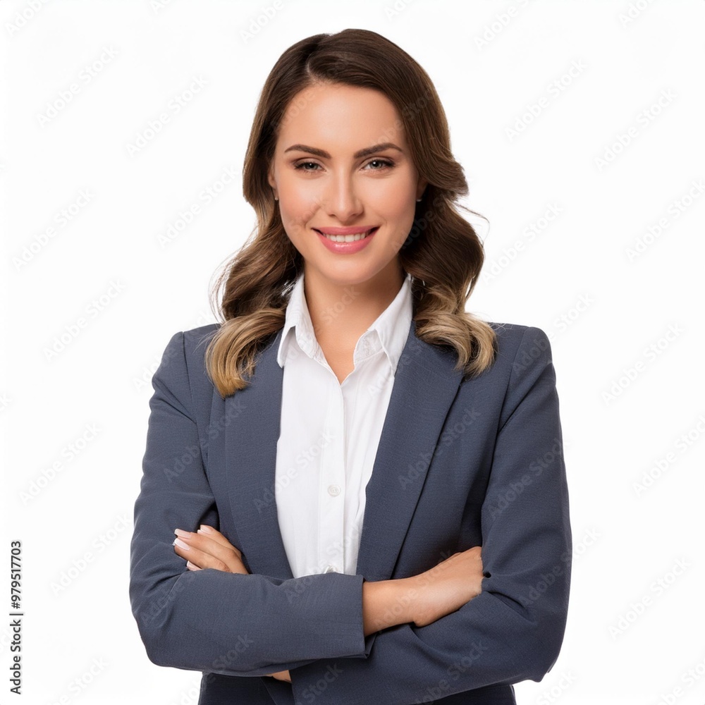 Smiling Businesswoman in Formal Attire Isolated on White Background, Clipping Path, Full Depth of Field Smiling Businesswoman in Formal Attire Isolated on White Background, Clipping Path, Full Depth of Field