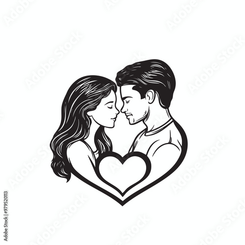 couple in love valentine vector, couple in love logo