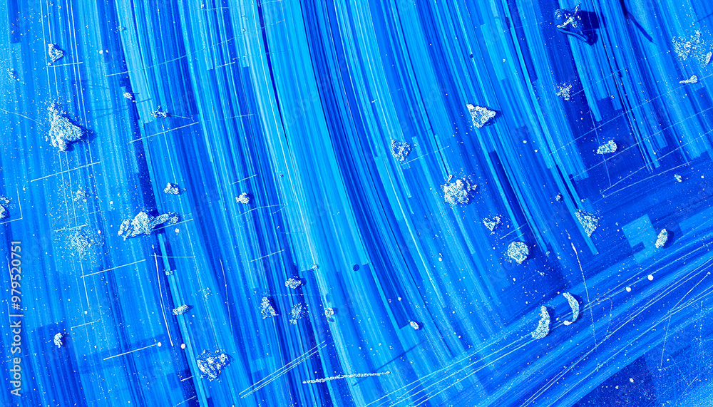 Elegant Blue and White Abstract Painting with Blue Tones Elegant Blue and White Abstract Painting with Blue Tones