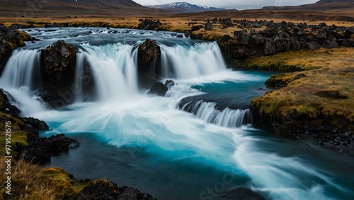 Bruarfoss waterfall in Iceland.