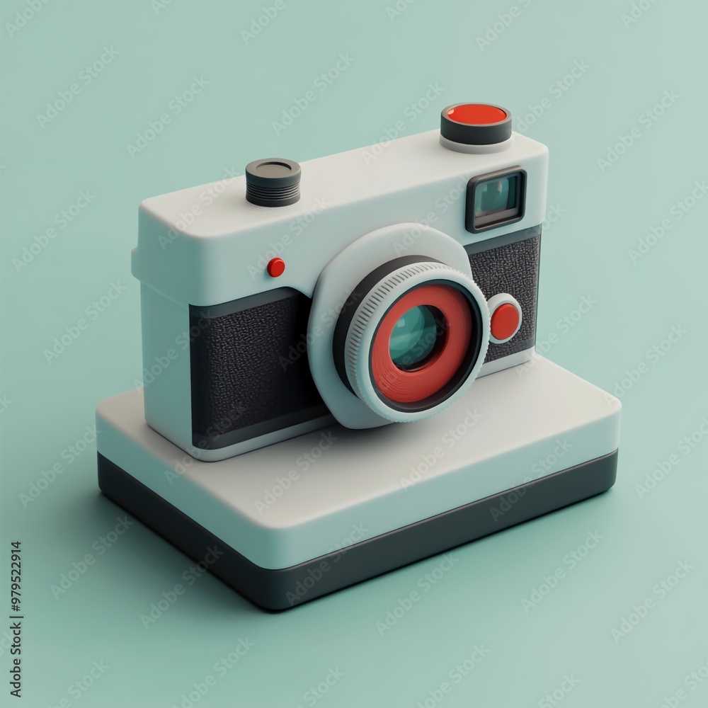 3D Polaroid Camera Icon: Instant Photos On the Spot Illustration Logo
