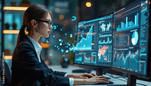 woman working on laptop