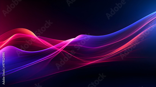  Photo Glow Flow big neon wave background