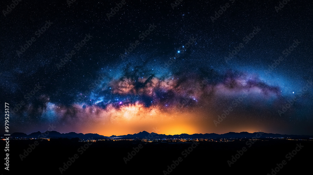 The sky is filled with stars and the Milky Way The sky is filled with stars and the Milky Way