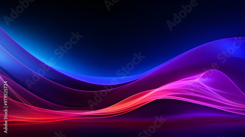 
Photo Glow Flow big neon wave background