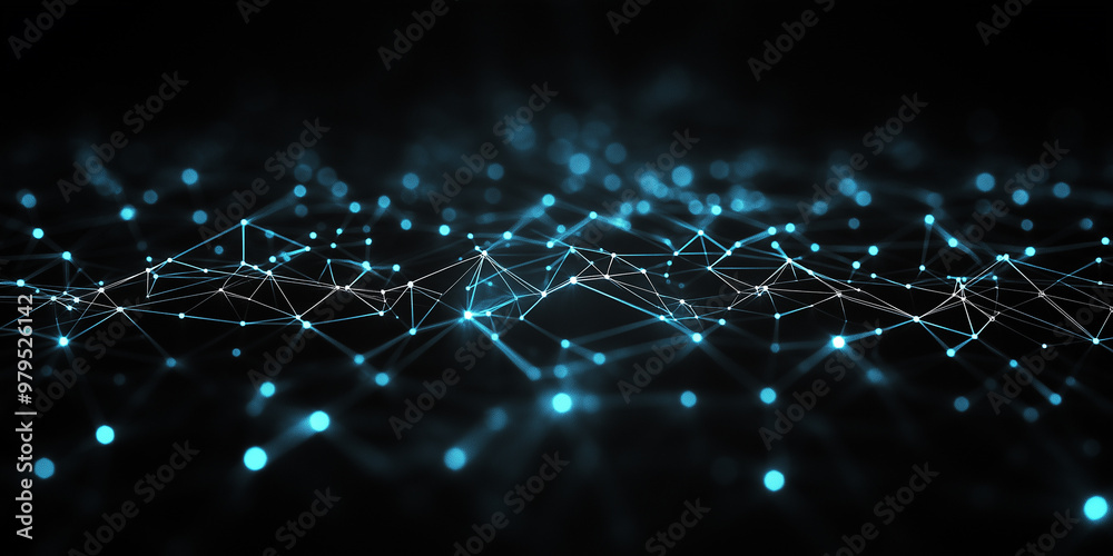 Obraz premium A blue background with a lot of lines and dots
