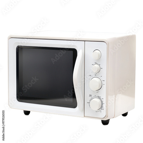 Microwave side view isolate on transparent background