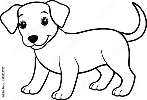 Color the Fun with This Playful Puppy Vector for Your Coloring Book 