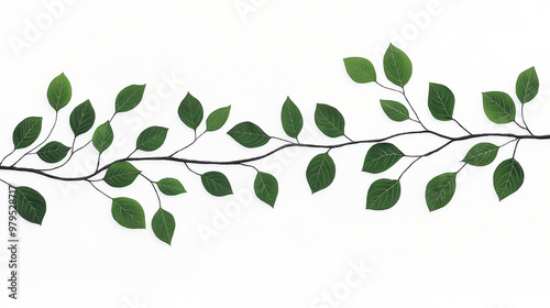 A long green leafy vine with leaves that are green and shiny