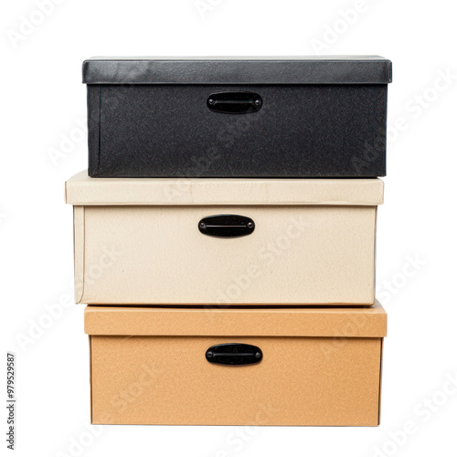 File Storage Boxes front view isolate on transparent background