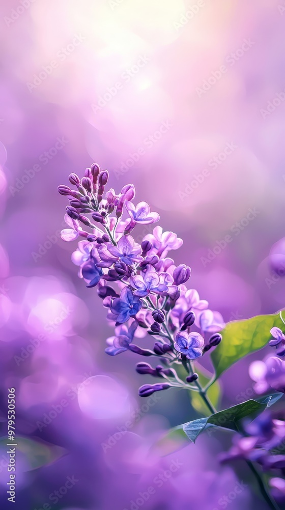 A close-up of a purple flower with a blurred foreground of neighboring flowers A close-up of a purple flower with a blurred foreground of neighboring flowers