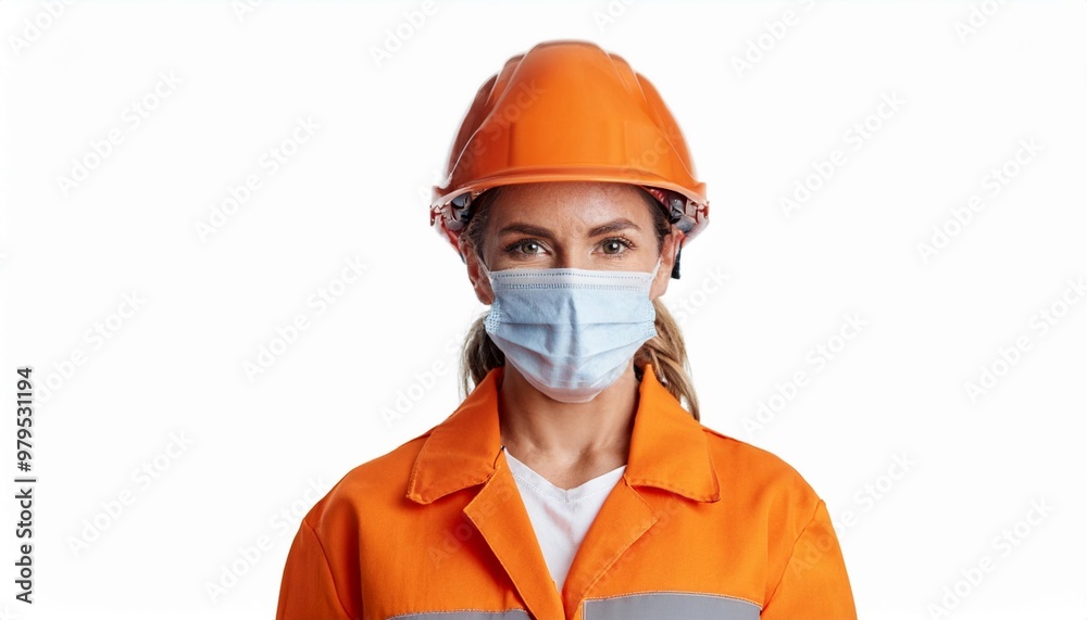 Industrial Worker in Protective Gear Isolated on White Background, Clipping Path, Full Depth of Field