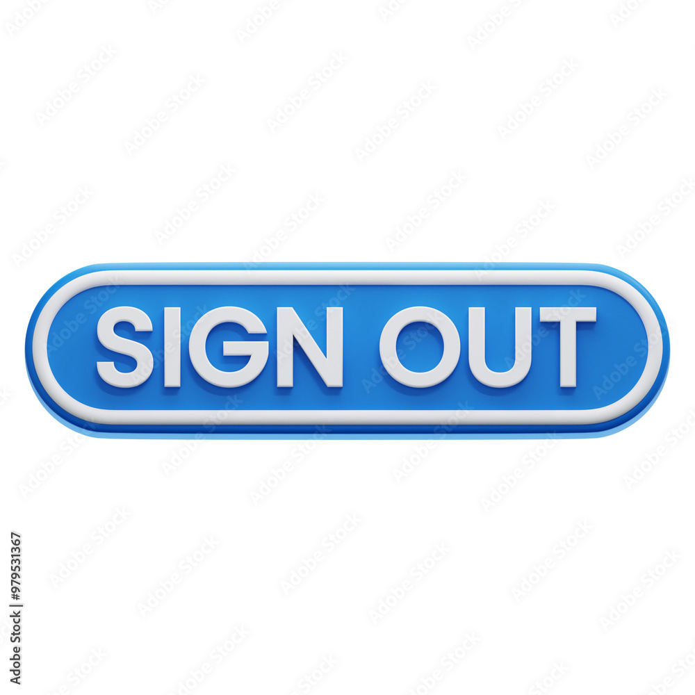SIGN OUT 3D ICON ILLUSTRATION SIGN OUT 3D ICON ILLUSTRATION