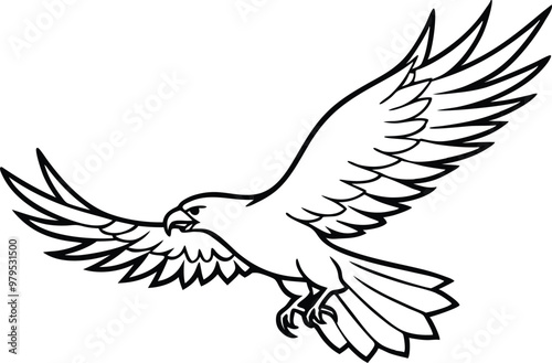 Soaring Eagle Vector for Coloring: Capture the Majesty of Freedom 