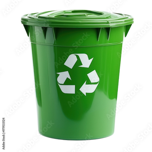 Recycling Bin front view isolate on transparent background