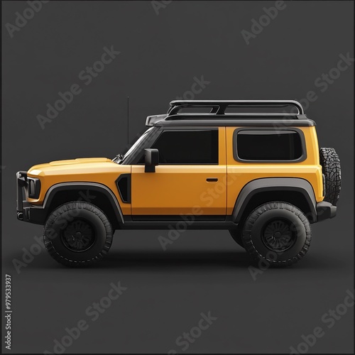 3D Sports Utility Vehicle Icon: Versatile Car for City and Off R Illustration Logo