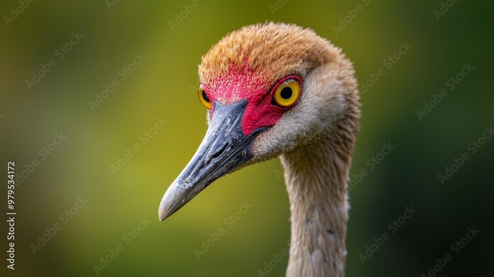 Fototapeta premium A tight shot of a bird's head against a softly blurred backdrop