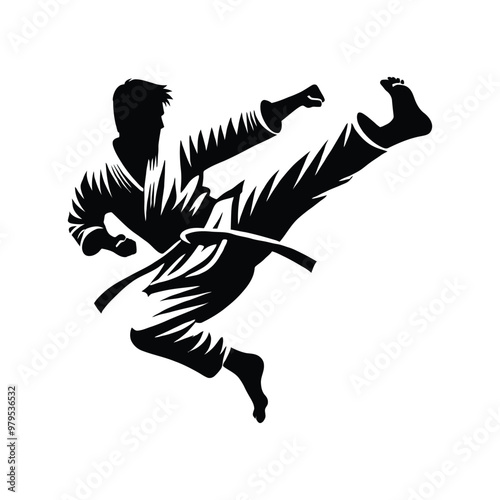 Karate Kick Silhouette